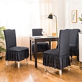 abordables Funda para silla de comedor-Cubierta de la silla del taburete Color sólido En Relieve Poliéster Fundas