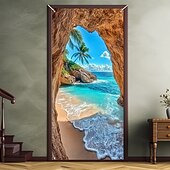 cheap Garage &amp; Door Banners-Ocean Cave Door Decorations Door Covers Door Tapestry Door Curtain Decoration Backdrop Indoor/Outdoor Door Banner for Front Door Farmhouse