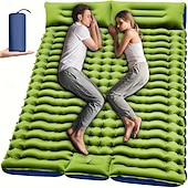 abordables Activité de Plein Air-Matelas de couchage double autogonflant | 2 personnes | autogonflant extra-épais | Oreiller gonflable avec pompe à pied intégrée | Randonnée, voyage, tente, matelas de camping portable