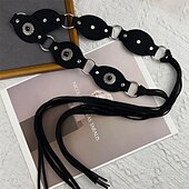 Недорогие Ремень-Цепочка на талию Винтаж Богемный Жен. Украшения для тела Назначение Праздники Ретро Кожа PU Сплав Черный Коричневый 1 PC