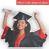 abordables Oreillers personnalisés-Coussin photo de graduation personnalisé coussin commémoratif doux câlin imprimé en duplex lavable à la main fermeture éclair rempli de coton coussin décoratif toutes saisons pour meilleurs cadeaux