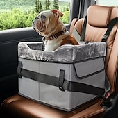abordables Housses de siège de voiture-Siège d&#039;appoint portable pour animaux de compagnie, siège auto pour petits chiens avec 2 laisses de sécurité à clipser et sangles réglables