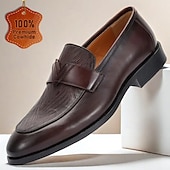 cheap Semi-Formal-Men&#039;s Dark Brown Leather Penny Loafers – Classic Kentucky Derby Shoes for Race Day and Garden Party Outfits