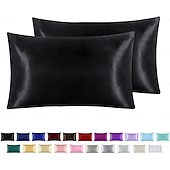 cheap Sheets &amp; Pillowcase-Satin Envelope Zipperless Pillowcase Simulated Silk Cold Feeling Pillowcase Pillow Cover