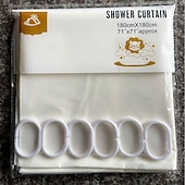 abordables Cortinas de ducha-Cortinas de ducha resistentes a moho cortina de ducha PEVA pesada e impermeable para baño con 12 ganchos plásticos blancos 180cm x 180cm