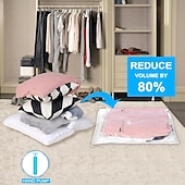 abordables stockage de bagages et de voyage-Lot de 10 sacs de rangement sous vide de voyage avec pompe à main, sacs de compression compacts pour vêtements, couvertures, couettes, sacs d&#039;emballage pour bagages et valises, sacs ziplock réutilisables