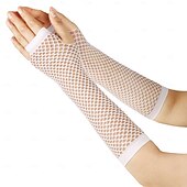 preiswerte Ärmel &amp; Schal-Dickes Netz Fischernetz elastische Handschuhe sexy lange Handschuhe Punk Halbfinger Nachtclub Party Etikette Handschuhe