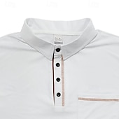 baratos Polo Clássico Masculino-Homens Camisa de golfe Camisas Polos de Golfe Trabalho Casual Lapela Manga Curta Básico Moderno Bloco de cor Patchwork Botões Verão Normal Preto Branco Vinho Azul Marinha cáqui Verde Tropa Camisa de