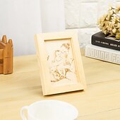 お買い得  女性向け-両親、パートナー、親友、誕生日、記念日、母の日、父の日、バレンタインデーに贈る、パーソナライズされた木製フォトフレームのカスタム彫刻ギフト