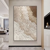 preiswerte Abstrakte Gemälde-Ölgemälde handgemalt abstrakte Ölgemälde Wandkunst 3er Set beige abstrakte Malerei auf Leinwand beige Textur Gemälde Wandkunst neutrale abstrakte Malerei Wandkunst Wanddekoration