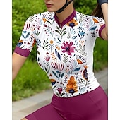 abordables Maillots de mujer-Mujer Maillot de Ciclismo Manga Corta Bicicleta Maillot Camiseta con 3 bolsillos traseros Filtro Solar Resistente a los rayos UV Transpirable Secado rápido Rosa Deportes Ropa