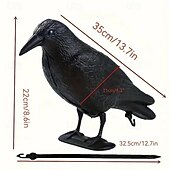 abordables Soins et soutien aux animaux-1 statue de corbeau noir simulée 3D corbeau simulé oiseau effrayant souris insectifuge décoration de jardin extérieur pour les pigeons pour chasser les corbeaux