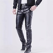 economico pantaloni casual-Per uomo Pantaloni Chinos Pantaloni Estivi Pantaloncini in ecopelle Tasca Semplice Comodità Traspirante Vacanza Quotidiano Ferie Vacanza Casual Nero