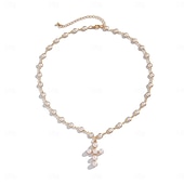 abordables Colliers-Collier de Perles Perle d&#039;imitation Femmes Élégant Mode Naturel Fait main Mariage En Forme de Y Colliers Tendance Pour Mariage Soirée Travail