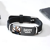 abordables Para los hombres-Pulsera con foto personalizada, el mejor regalo personalizado para papá, esposo o novio, joyería única para hombre para el día del padre, cumpleaños, aniversario, Navidad, día de San Valentín.