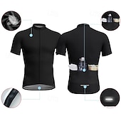 abordables Maillots pour hommes-Homme Maillot de cyclisme Manche Courte Cyclisme Maillot Top avec 3 poches arrière Résistant aux UV Séchage Rapide Fermeture Éclair Frontale Bandes réfléchissantes Jaune Des sports Vêtement Tenue