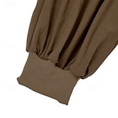 economico Vacanza-Per uomo Pantaloni di Lino Pantaloni Pantaloni Estivi Pantaloni Larghi Coulisse Elastico in vita Semplice Comodità Traspirante Lunghezza intera All&#039;aperto Yoga Ferie Vacanza Moda Marrone
