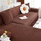 cheap Sofa Cover-Stretch Couch Cushion Cover, 1 2 3 Seater Cushion Covers for L Shaped Sofa Chaise Longue, Sectional Sofa Slipcover Furniture Protector with Elastic Bottom