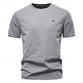 cheap Men&#039;s Casual T-shirts-Men&#039;s T Shirt Henley Shirt Tee Short Sleeve Shirt Short Sleeve Crewneck Summer Plain Fashion Designer Basic Plain Vacation Street Going out Apricot Black White Top Tee for Men
