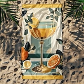 abordables juegos de toallas de playa-Toalla de playa estampada, manta de playa ligera, de secado rápido y sin arena, ideal para viajes, piscina y uso al aire libre.