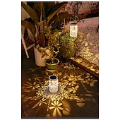 abordables Éclairage paysager-1 lanterne solaire d&#039;extérieur étanche, projection de fleurs et de libellules, éclairage d&#039;ambiance pour jardin, pelouse, paysage