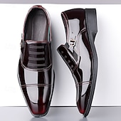 preiswerte Formell-Herrenschuhe - schwarz-weiße Lackschuhe mit Schnalle für Hochzeiten, Galas und Tanzpartys