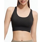 economico Reggiseni sportivi &amp; gilet-Per donna Reggiseno Il giro Top reggiseno Crisscross Back Comodo Traspirante Rete Semplice Sport Abbigliamento sportivo Nero Bianco Yoga Fitness Casuale