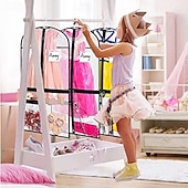 お買い得  衣類バッグとカバー-子供用ダンス衣装用ガーメントバッグ、透明PVC製厚手防水吊り下げ服カバー、アクセサリーポケット付き、クローゼットや競技会用の防塵収納バッグ