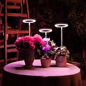 billige Plantevekstlamper-vekstlys fullt spekter led plantelys for innendørs planter vokselampe 10 dimbar lysstyrke automatisk timer svart stativ høydejusterbart halolys for sukkulenter urter løvverk i hjemmet