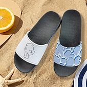 billiga Semester Sandaler-damsandaler med havssköldpaddor med tryck – trendig och praktisk stil för män vid strandsemester, besök i vattenparker och kustpromenader
