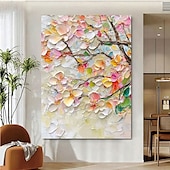 preiswerte Blumen-/Botanische Gemälde-reines großes handgemaltes Blumenölgemälde handgemaltes Wildblumengemälde handgemachte 3D-Textur blühendes Blumengemälde auf Leinwand zusätzliche Flora-Malerei Wandkunst botanische Malerei