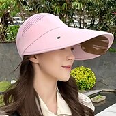 お買い得  帽子-保護マスクと取り外し可能なゴーグル付きのレディース夏用つば広サンハット - UVカットの通気性ポリエステルでハイキング、キャンプ、アウトドアアドベンチャーに最適