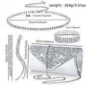 cheap Jewelry Sets-Simple Europe and the United States full diamond fashion all-in-one dinner package jewelry set necklace fringe earrings bracelet elastic four-piece set