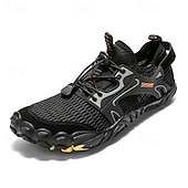 voordelige Herensneakers-Voor heren Sneakers Rivierschoenen Canyoning Casual Dagelijks PU Leder Netstof Ademend Comfortabel Anti-slip Veters Zwart Bruin Groen Zomer Lente