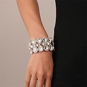 economico Braccialetti-Bracciale zirconia stile vintage classico goccia moda vintage trendy cromo gioielli argento  argento 2 per festa di matrimonio fidanzamento prom