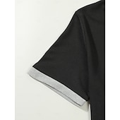 economico T-shirt in maglia waffle-Per uomo Maglietta Waffle Giacca di pelle Maglietta Manica Corta Con Cappuccio Estate Blocco di colori Moda Designer Casual Tasca Bottoni Davanti All'aperto Casuale Quotidiano Nero Verde Borgogna
