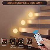 economico luce dell&#039;armadio-1 pz luce notturna a induzione con oscuramento a tre colori, telecomando magnetico, armadietto per vino, armadio, illuminazione, ricarica di tipo C