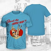 お買い得  トップス-Ｔシャツ(21) レトロポスター レトロガール グラフィック柄 用途 男性用 成人 マスカレード 3Dプリント バケーション パーティー