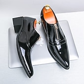 preiswerte Formell-glänzend blaue Lackleder-Abendschuhe für Herren mit Reißverschluss - trendige Tanzschuhe für besondere Anlässe