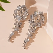abordables Boucles d&#039;oreilles-Argent Zircon Boucle d&#039;Oreille Créoles Le style rétro Géométrique Goutte ancien Mode Des boucles d&#039;oreilles Bijoux Argent Pour Mariage Soirée Fête 1 Paire