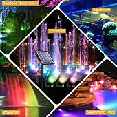 baratos Luzes e lanternas de caminho-Holofotes solares externos, luzes rgb que mudam de cor, holofotes subaquáticos de paisagem 2000mah ip68 à prova d&#039;água, holofotes de paisagem led para aquário, jardim, quintal, piscina, lago, fonte,