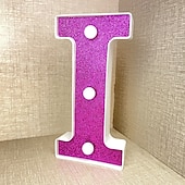 economico Luci decorative-Luci decorative con lettere viola da 16 cm, luci per feste, compleanno, Natale