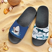 tanie Sandały wakacyjne-Męskie Pantofle Drukuj buty Druk 3D Kapcie na zewnątrz Kapcie plażowe Codzienny Styl plażowy Codzienny Plaża Polichlorek winylu Wodoodporny Wygodny Niepoślizgowy / a Czarny i biały Zielony