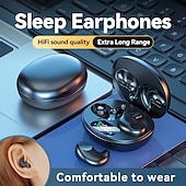 cheap Telephone &amp; Business Headsets-Mini Wireless Earbuds for Small Ear Canals and Side Sleepers Sleep Invisible Headphones Bluetooth Noise Cancelling Waterproof Tiny Wireless Earphones with Charging Case
