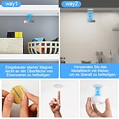 cheap Cabinet Light-1 Pc RGB dimmable rechargeable magnetic spotlight cabinet light wardrobe wine cabinet light mural light wiring free remote control control cat eye light ice hockey light dimmable timer