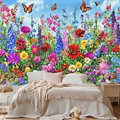 preiswerte Landschaftsteppich-Landschaft Kleine Margerite Wandteppich Großer Wandteppich Wandgemälde Dekoration Foto Hintergrund Decke Vorhang Wohn Schlaf Wohnraum Dekoration