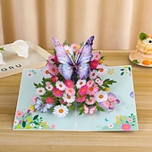 ieftine Cadouri-fluture 3d vibrant  &amp; felicitare pop-up cu margarete cel mai bun cadou pentru mama, felicitare cu buchet de flori de ziua mamei, aprecierea profesorului, ziua de nastere, felicitare de multumire