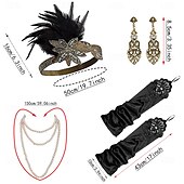 olcso Kiegészítők és még sok más-1920-as évek A nagy Gatsby Flapper fejpánt Gyöngyös karkötő Fülbevaló A nagy Gatsby Toll Retro Csillogó glitter Kristály / Strassz Női Farsang Valentin nap Álarcos mulatság Party estélyi viselet
