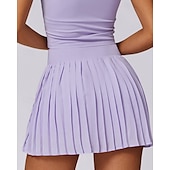cheap Women&#039;s Skirts &amp; Skorts-US Open Women&#039;s Tennis Skirts Tennis Skirts with Shorts Pleated Side Split Quick Dry Tennis Golf Pickleball Solid Colored Bottoms Black White Blue Tennis Clothing