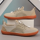 preiswerte Sneaker für Herren-Barfuß-Sneakers aus hellbraunem Strick für Herren – flexibles, bequemes Design mit Schnürverschluss für aktive und lässige Kleidung